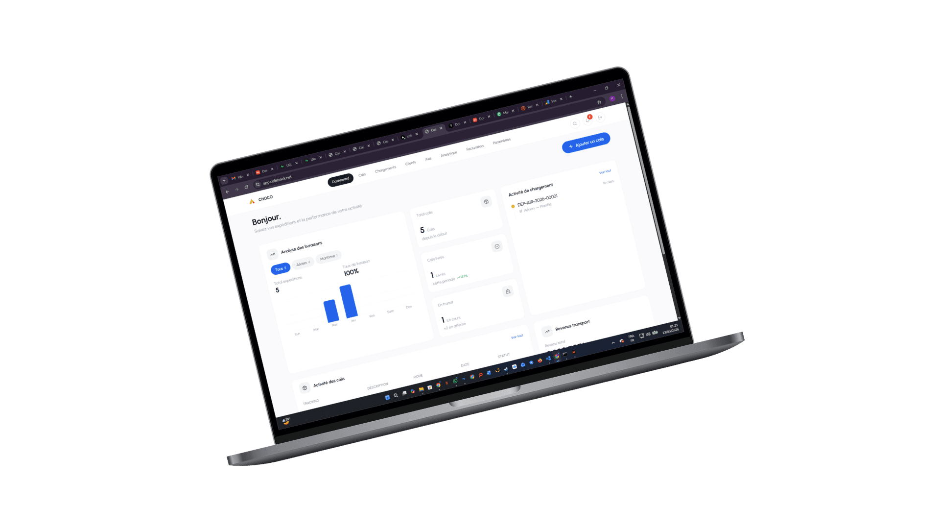 Dashboard ColisTrack
